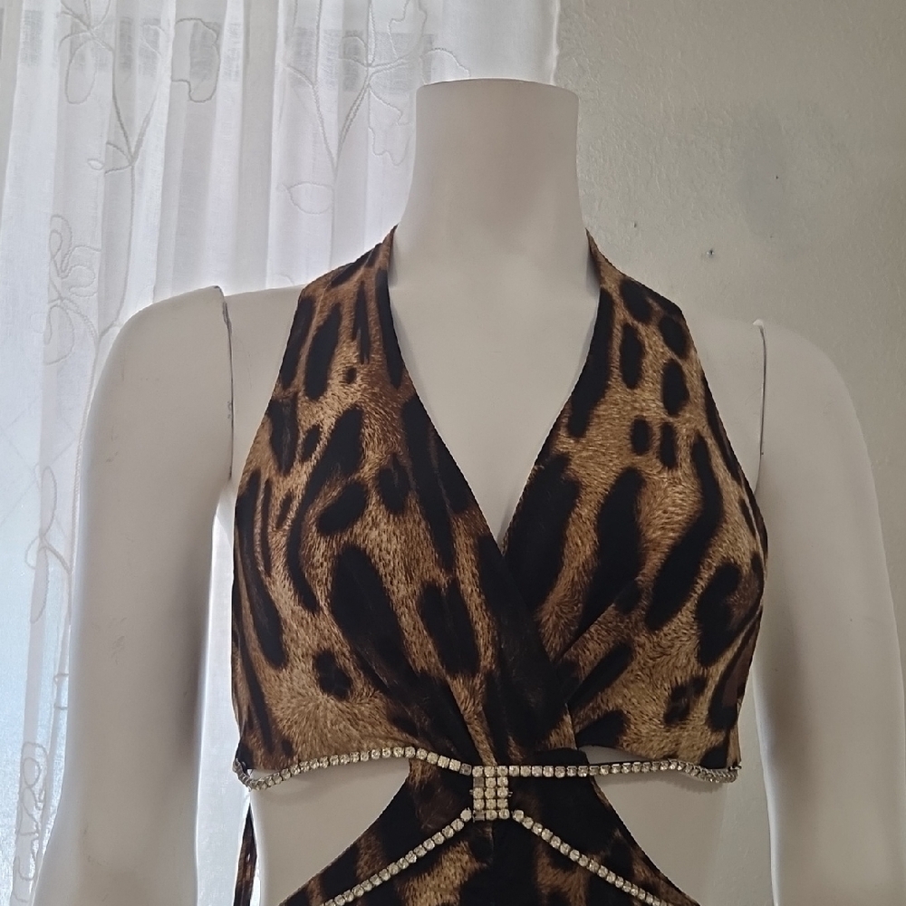 Sabora Women Dress Fitted Bodycon Going Out Clubwear Metallic Sparkly Size Large